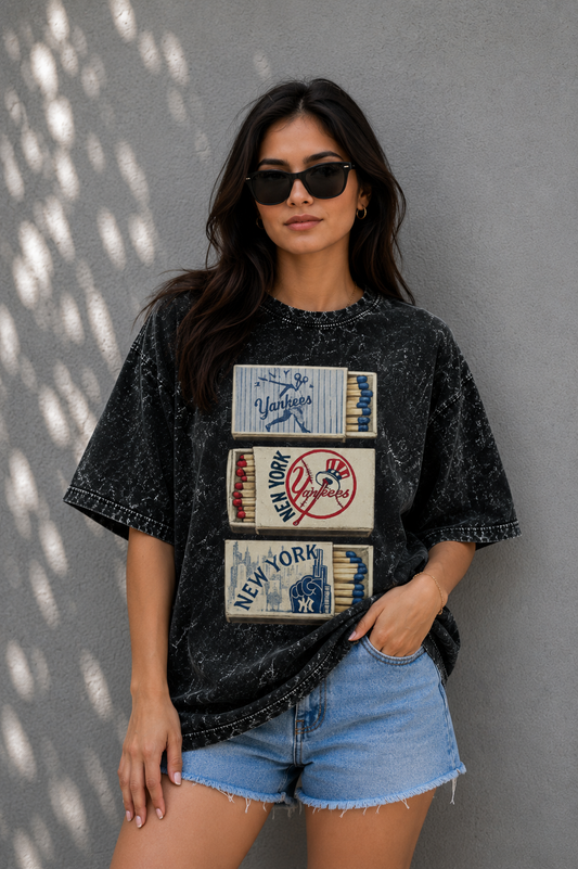 Vintage Matchbox Acid Wash Oversized Tee