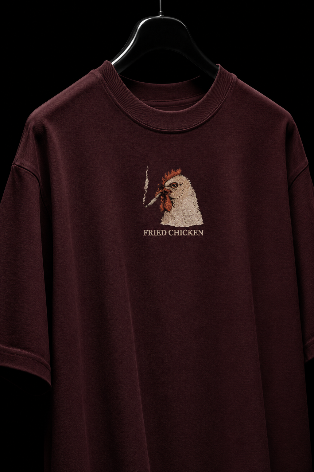 Fried Chicken- Embroidered Oversized Tee