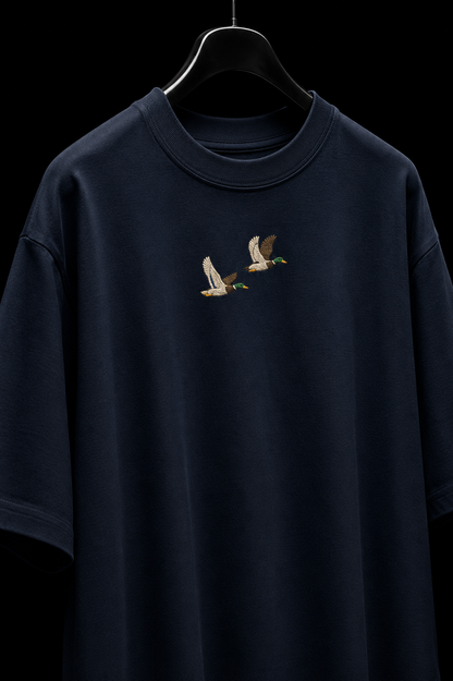 Twin Mallards Embroidered Oversized Tee