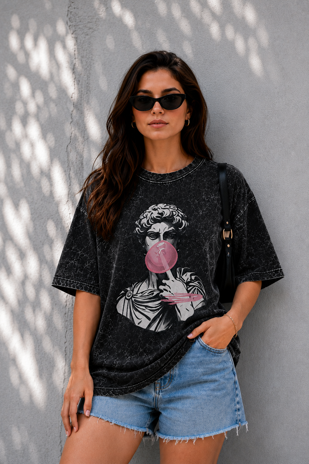 Bubble Caesar Acid Wash Oversized Tee