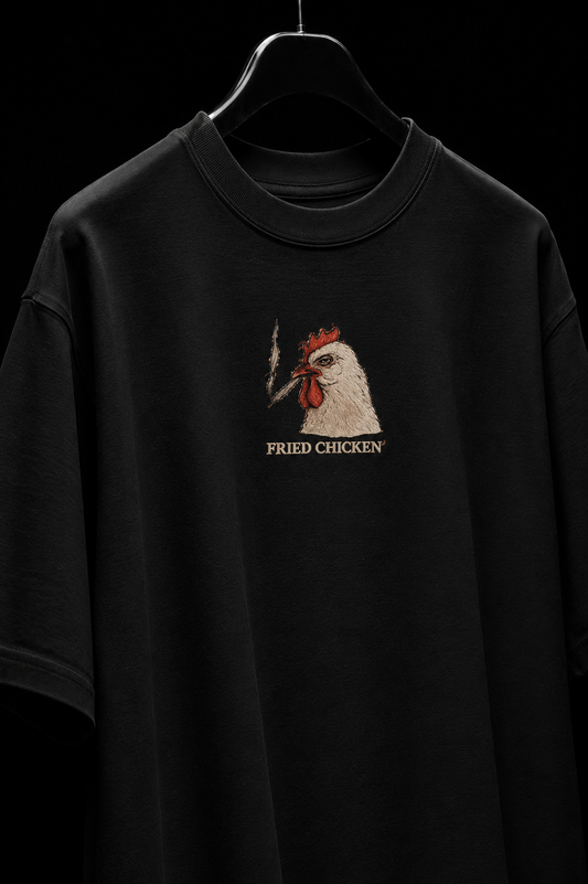 Fried Chicken- Embroidered Oversized Tee