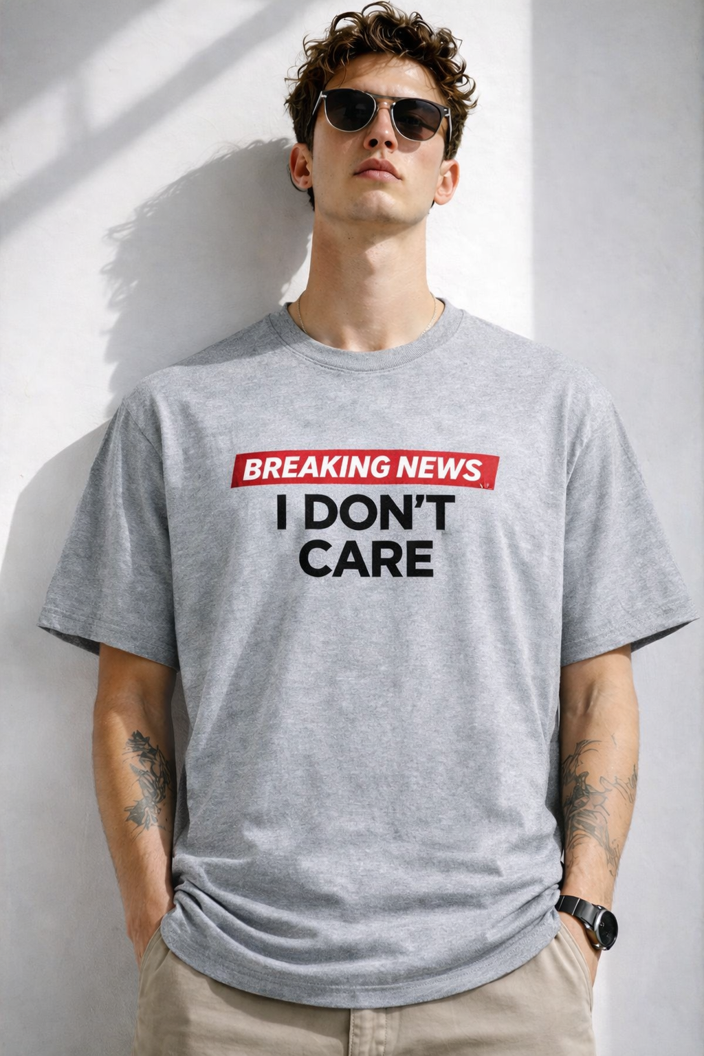 I Don't Care-Oversized Tee