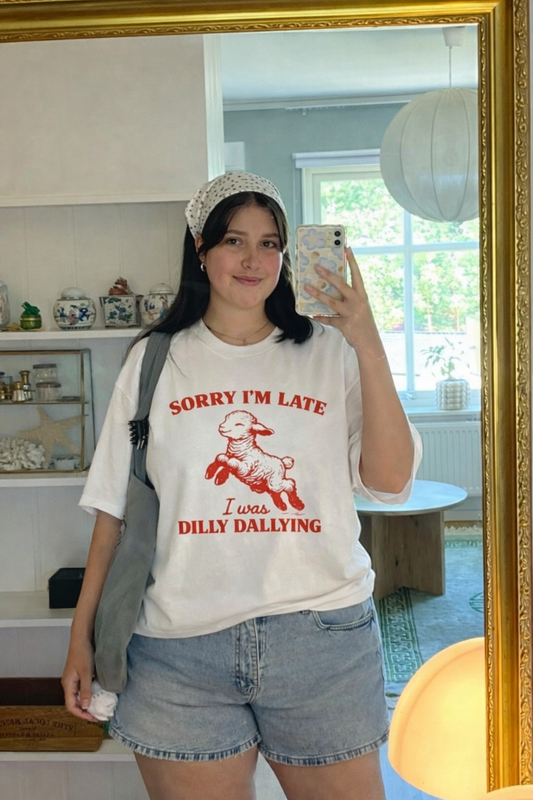 Sorry I'm Late-Oversized tee