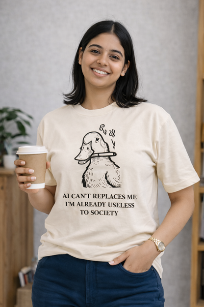 AI Can't Replaces Me-Oversized Tee