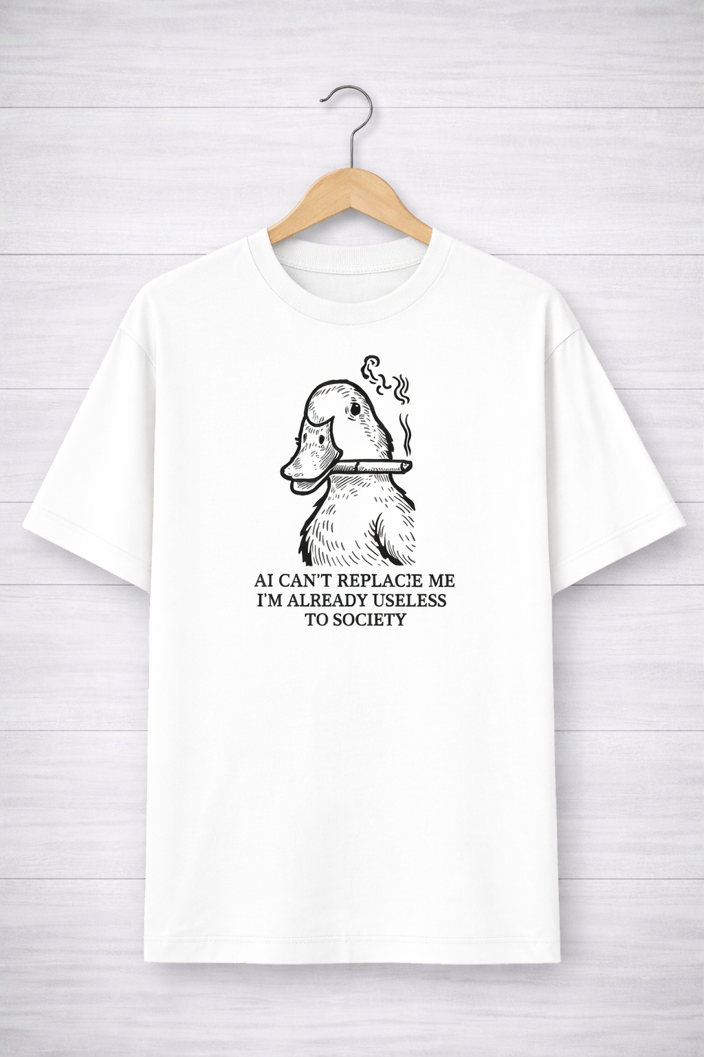 AI Can't Replaces Me-Oversized Tee