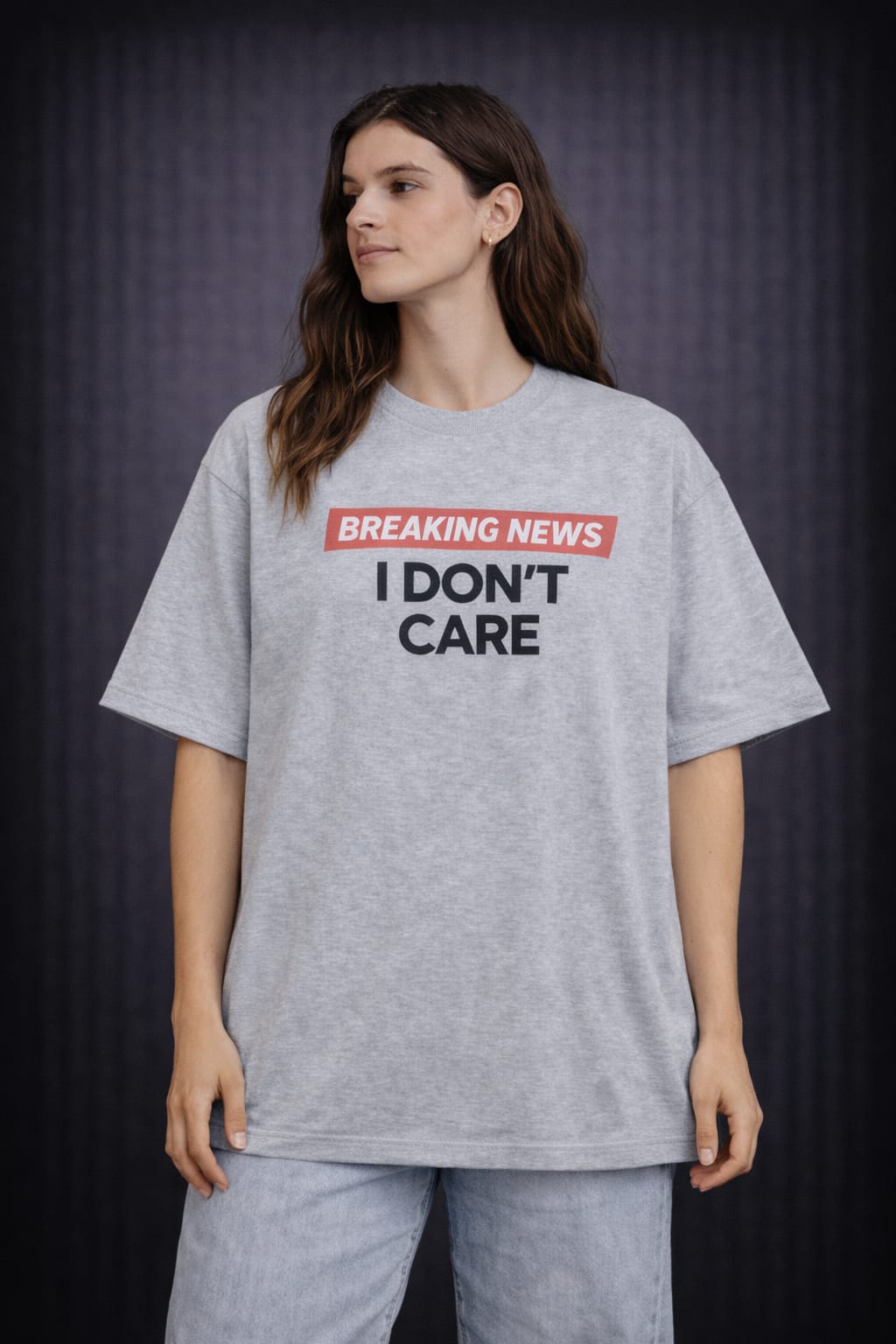 I Don't Care-Oversized Tee