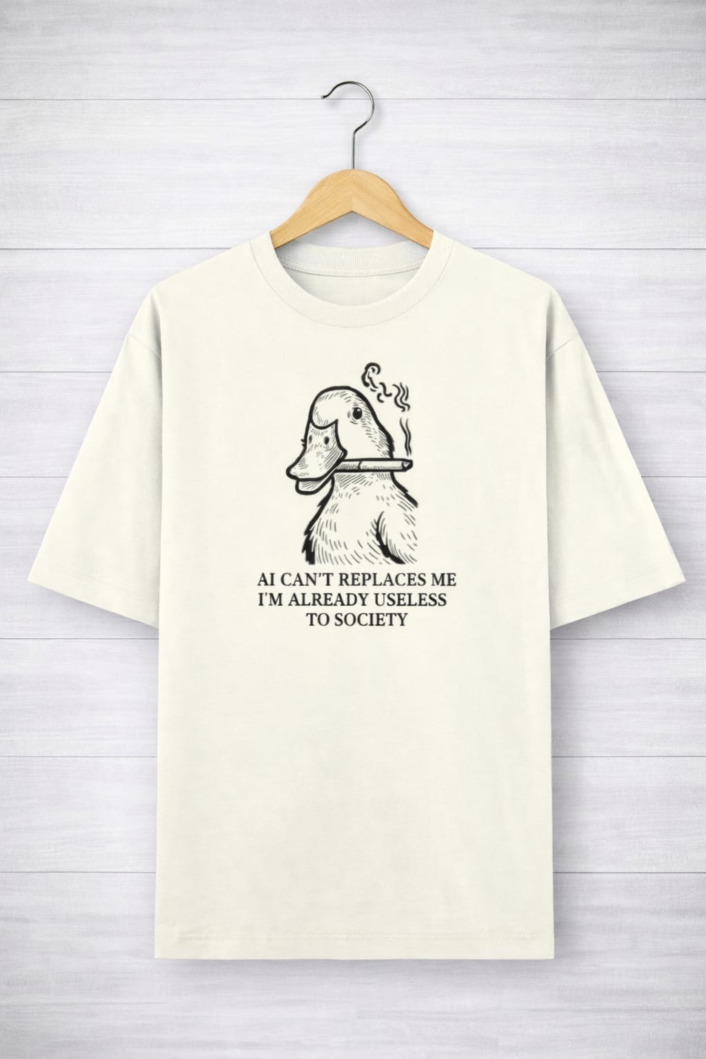 AI Can't Replaces Me-Oversized Tee