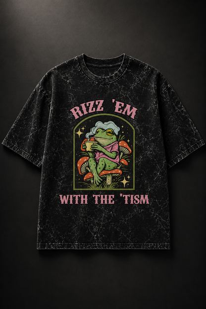 Rizz 'Em – Acid Wash Oversized Tee