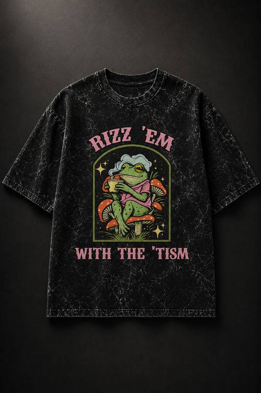 Rizz 'Em – Acid Wash Oversized Tee
