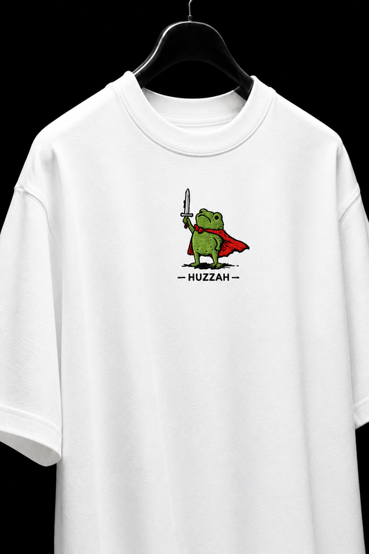 Huzzah- Embroidered Oversized Tee
