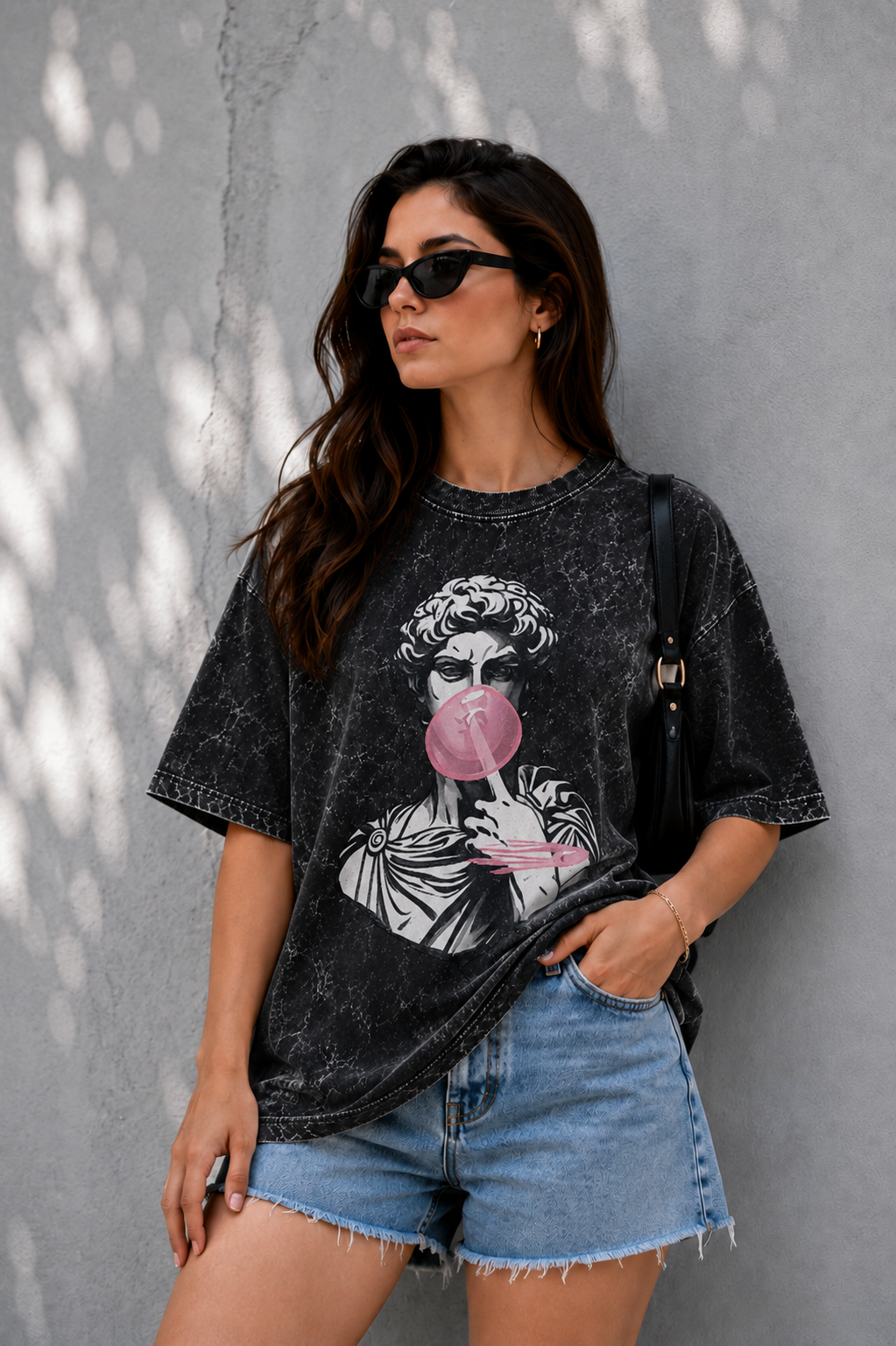 Bubble Caesar Acid Wash Oversized Tee