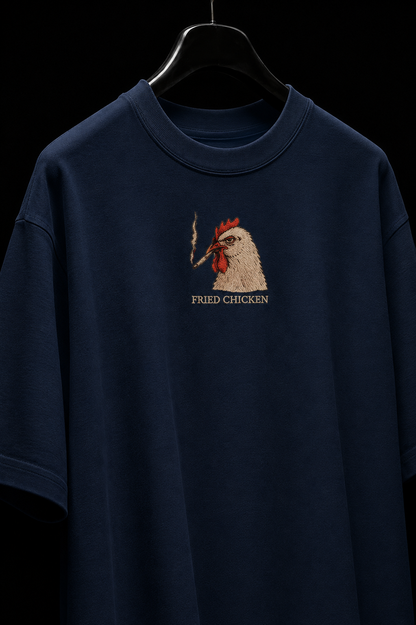 Fried Chicken- Embroidered Oversized Tee