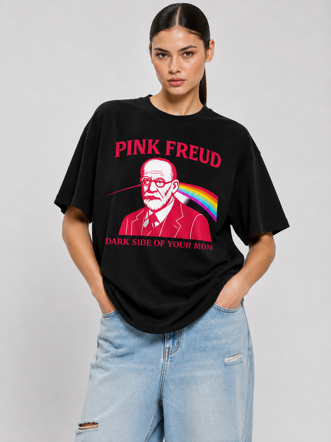 Pink Freud-Premium Oversized tee