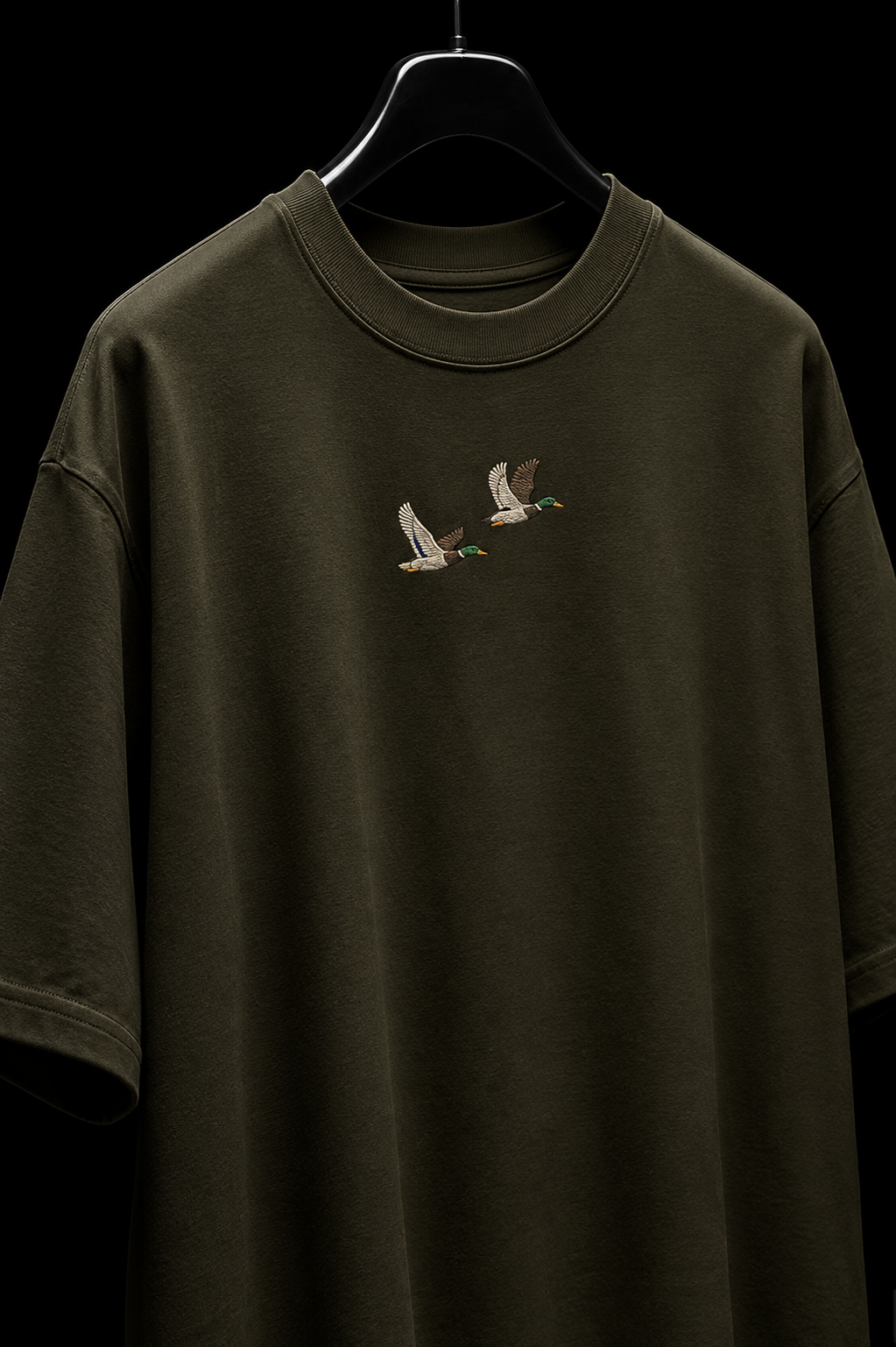 Twin Mallards Embroidered Oversized Tee