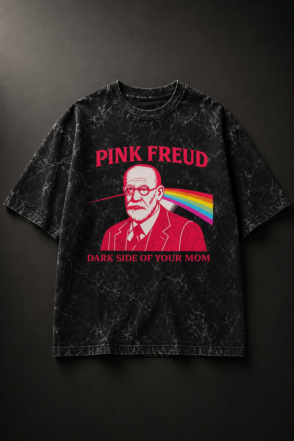 Pink Freud Acid Wash Oversized Tee