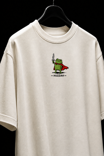 Huzzah- Embroidered Oversized Tee