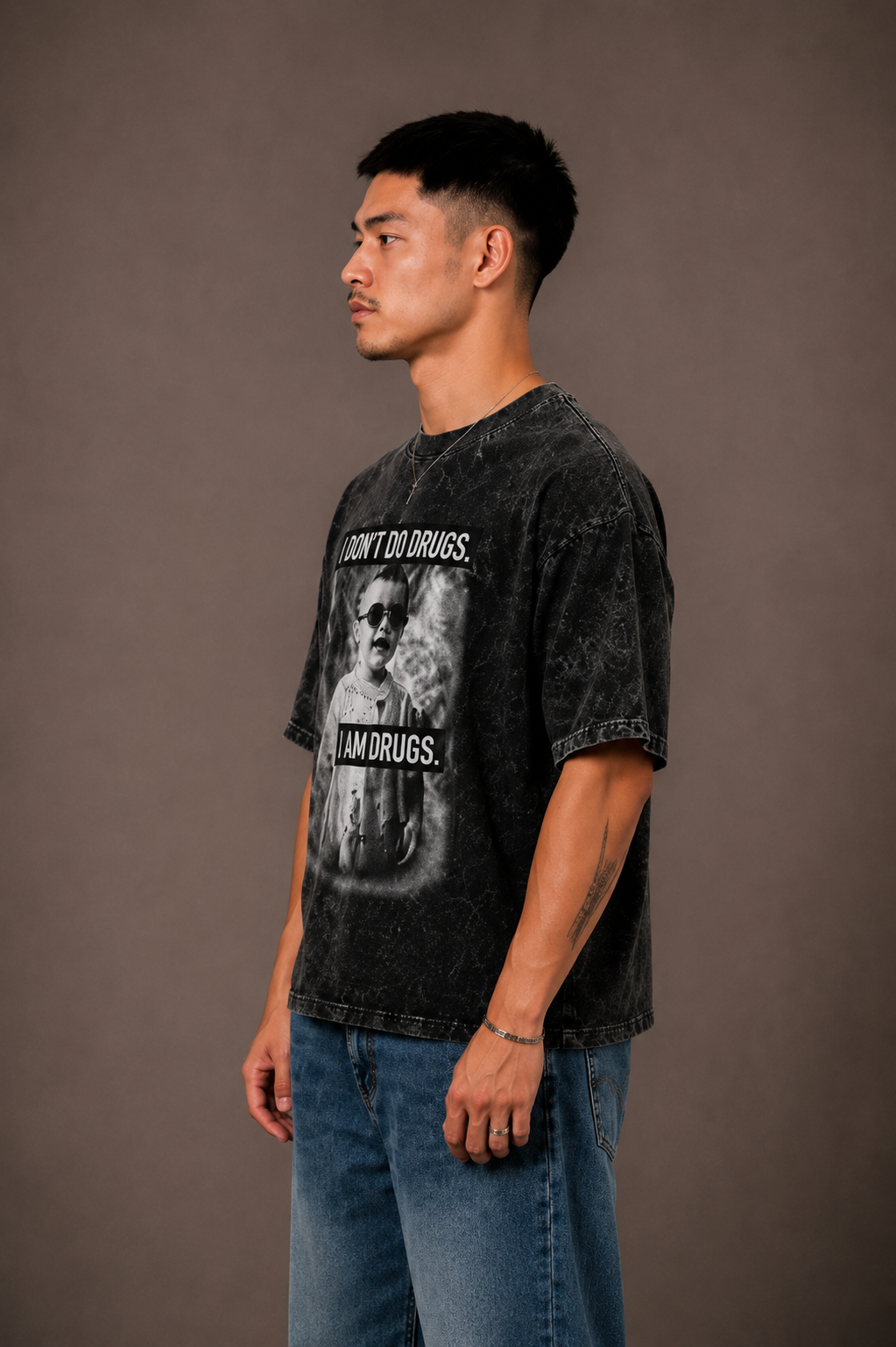 I don't do drugs-Acid Wash Oversized tee