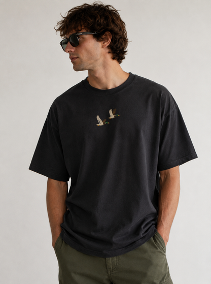 Twin Mallards Embroidered Oversized Tee
