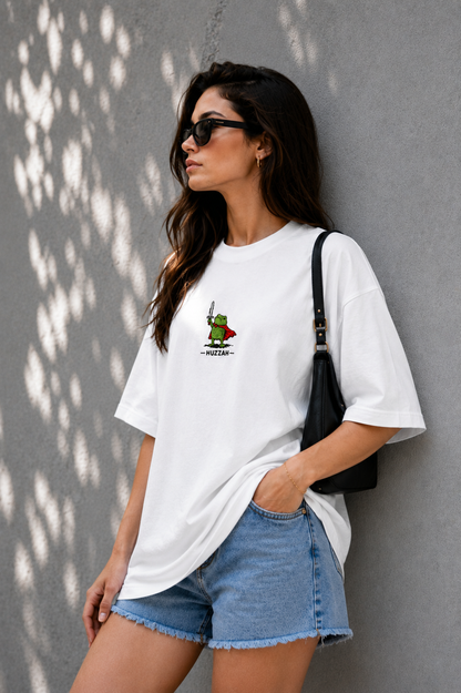 Huzzah- Embroidered Oversized Tee
