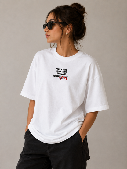 Love Language Embroidered Oversized Tee