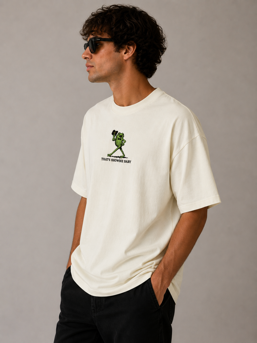 Showbiz Baby Embroidered Oversized Tee