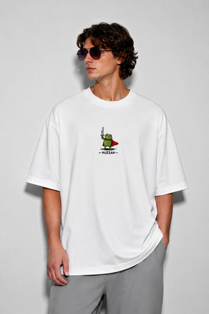 Huzzah- Embroidered Oversized Tee